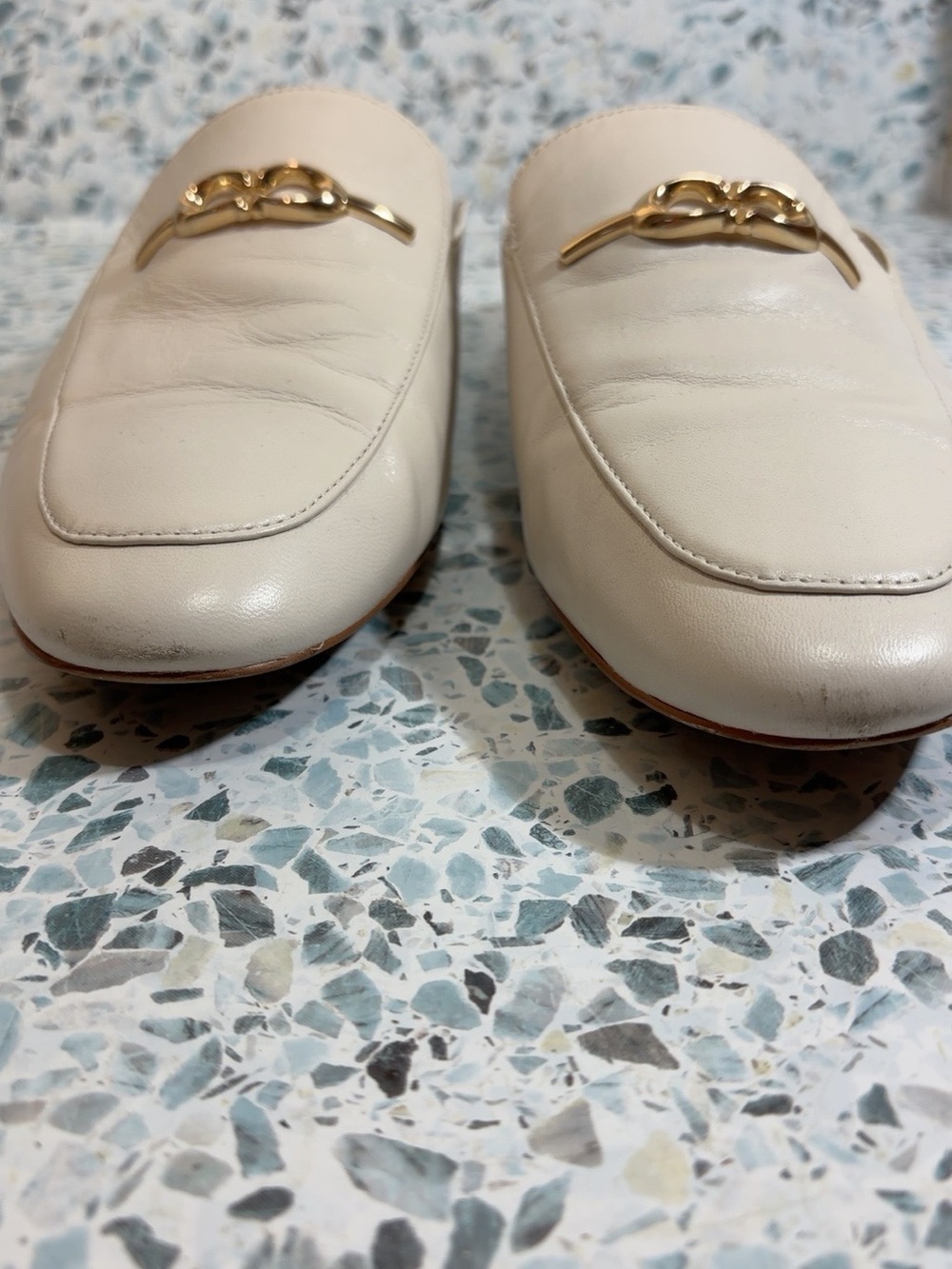 COACH Sienna Slide Chalk Leather Horsebit Mule Loafers Size 8.5 - Picture 5 of 7